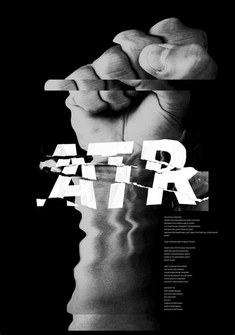 A Black And White Poster With The Words Art Atr On Its Side