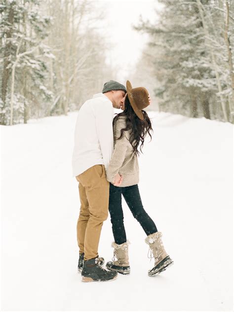 Snowy Mountain Engagement Destination Wedding Photographer Winter