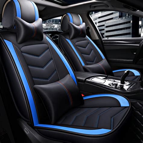 luxury auto car 5 seats 5 seats pu leather front rear cushion car seat cover universal