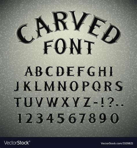 Font Carved In Stone Royalty Free Vector Image
