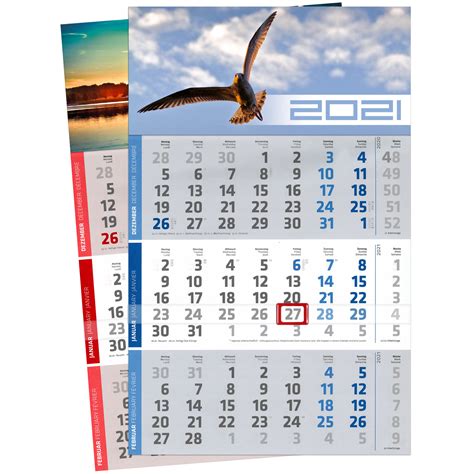 Sind sie auf der suche nach einem schweizer monatskalender 2021 zum ausdrucken? 3-Monats-Kalender 2021 mit Druck Officekalender ...