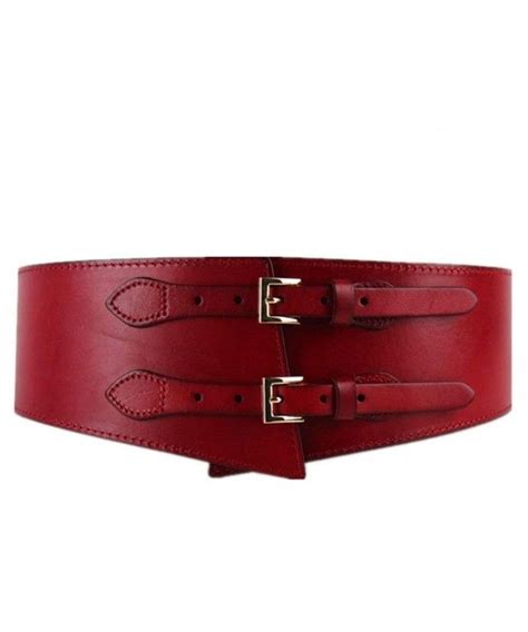 Women Fashion Leather Decorative Wide Waist Band Belt Pdw0071 Red