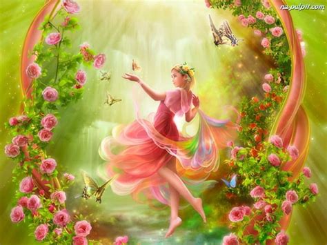 Rose Garden Fantasy Fantasy Young Rose Garden Lady Hd Wallpaper