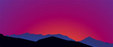 2560x1080 Mountain Landscape Sunset Minimalist 15k 2560x1080 Resolution