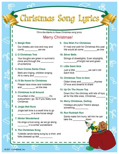 But what was more important was the music. Printable Christmas Song Lyrics | Christmas songs lyrics ...
