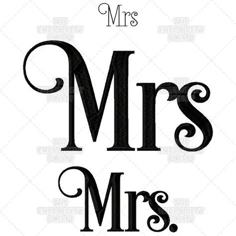 Mr And Mrs Calligraphy Wedding Embroidery Script Etsy