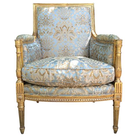 Louis Xvi Style Carved Giltwood Bergere At 1stdibs