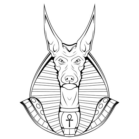 Premium Vector Anubis Jackal Sketch Vector Illustration Ancient Egyptian God Of Death Egyptian