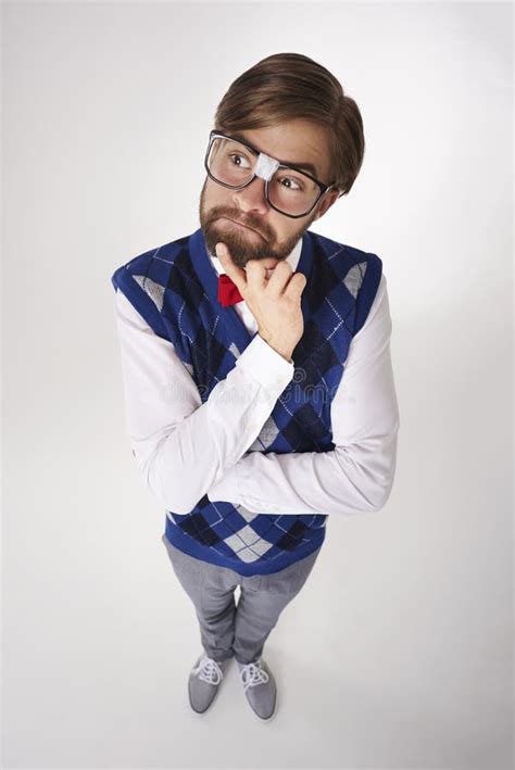 Funny Nerd In The Studio Stock Image Image Of Stereotypical 80665499