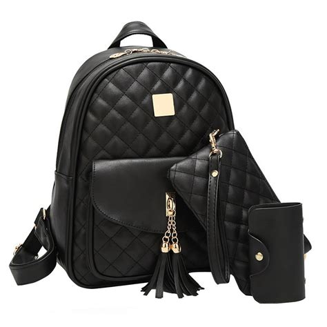 General Small Fashionable Backpack For Women Mini Black Quilted Fashion Backpacks Purse