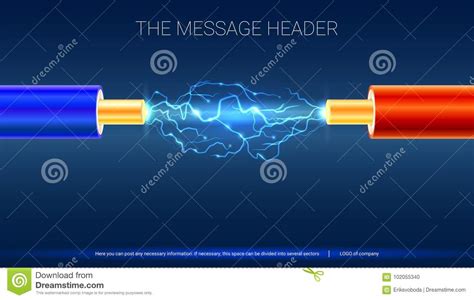 Electric Cable With Sparks Horizontal Design For Presentation Posters