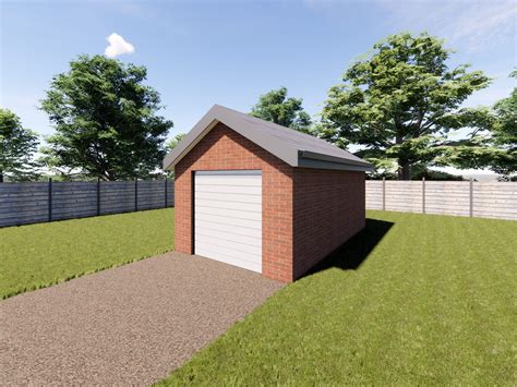 Single Brick Garage With Front To Back Gable Roof In 2022 Hip Roof