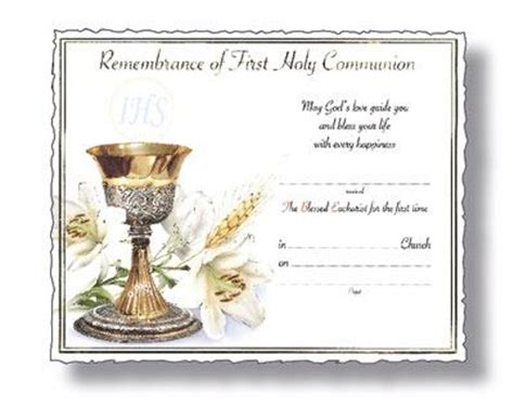 Cathedral Centre Books 1st Communion Certificate