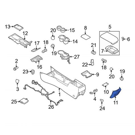 Ford Oe Ae5z54045e24ba Rear Console Trim Panel