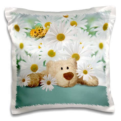 3drose Cute Teddy Bear In A Daisy Garden With Butterflies Kid Friendly