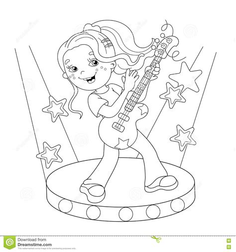 In this video, you'll learn how to create an outline to help plan your writing! Coloring Page Outline Of Girl Playing The Guitar On Stage ...