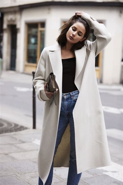 Cream Coat Blue Jeans Paris Style Outfit Harperandharley