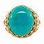 Turquoise And Diamond 18 KT Yellow Gold Ring At 1stdibs