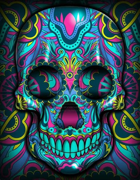 Dia De Los Muertos Skull Art Skull Artwork Sugar Skull Art