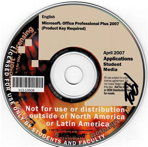 Microsoft Office 2007 Professional Plus 2007 Applications Student Media