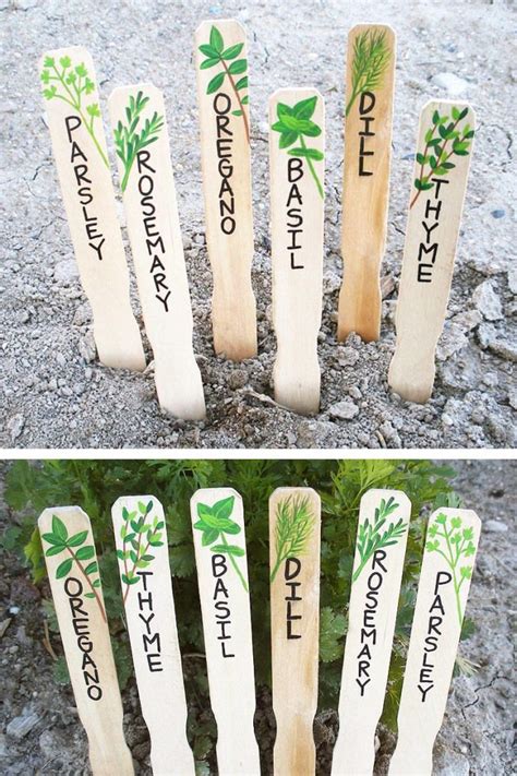 Hand Painted Herb Markers Herb Markers Garden Labels Plant Markers