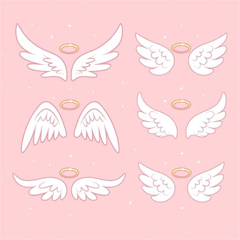 Premium Vector Sparkle Angel Fairy Wings With Gold Nimbus