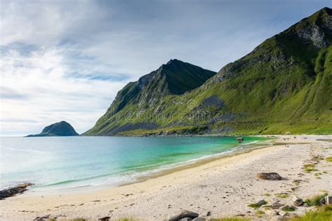 Haukland Beach In The Lofoten Islands Norway Stock Photo Image Of