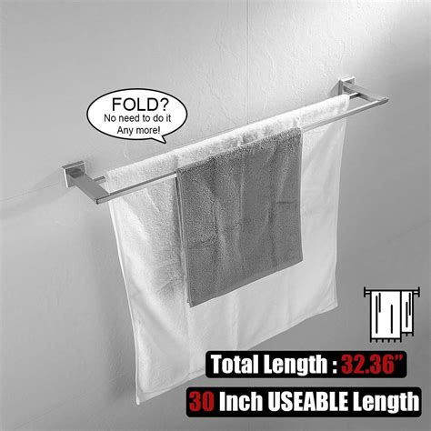 JQK Double Bath Towel Bar, 30 Inch Stainless Steel Towel Rack Bathroom