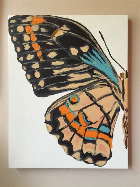 Items Similar To Canvas Painting Of Butterfly Whimsical Butterfly