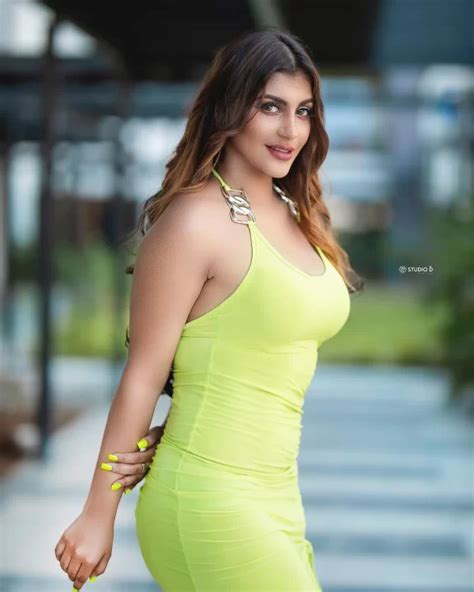 Yashika Anand Hot Stills In Green Solid Sheath Dress South Indian Actress 18615 Hot Sex Picture