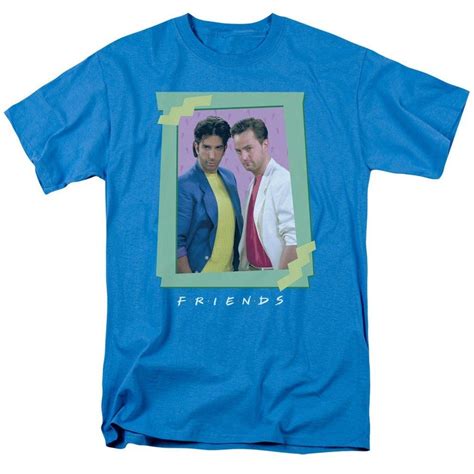 Hot Tv Show Friends Poster Printed Blue Tee Shirt Mens Casual Style