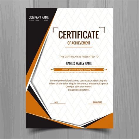Elegant Geometric Certificate Template Vector Free Download