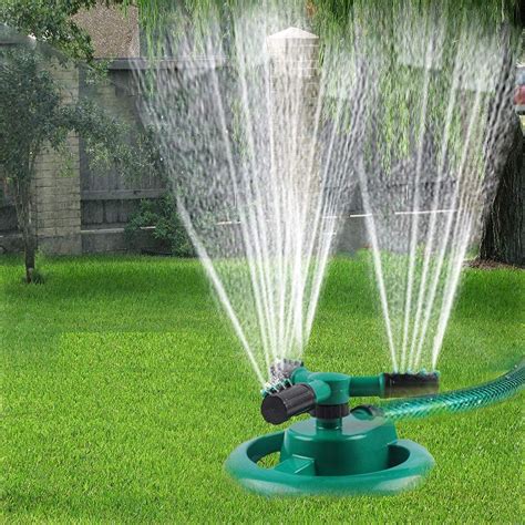 3 Arm Rotating Garden Sprinkler Adjustable 360 Degree Rotation Lawn