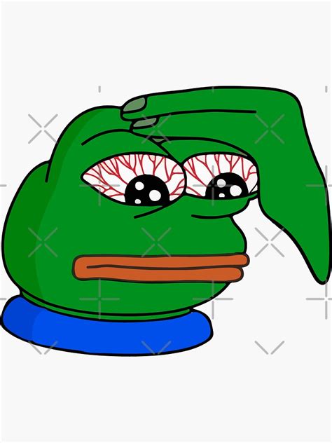 Nervous Pepe Thinking Emote Pepe The Frog Sticker For Sale By