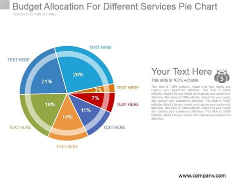 Budget Allocation For Different Services Pie Chart Example Of Ppt