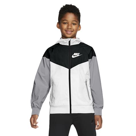 Nike Kids Sportswear Windrunner Hooded Jacket Blackwhite 850443 102