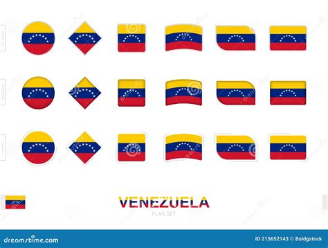 Venezuela Flag Set Simple Flags Of Venezuela With Three Different