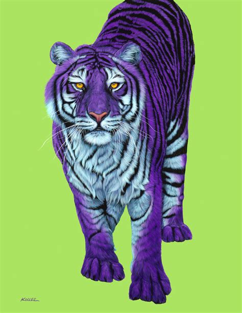 Purple Tiger With Black Stripes 2009 By Helmut Koller Artwork Archive