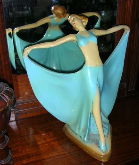 It's like an art deco illustration given more. Art Deco Lady figurine. - Art Deco - Statuary & figures - South Perth Antiques & Collectables