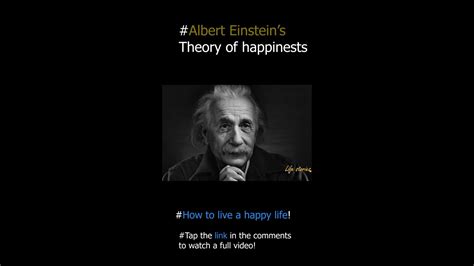 Albert Einsteins Theory Of Happiness Shorts Youtube