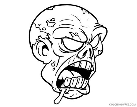 Scary Coloring Pages Zombie Face Coloring4free