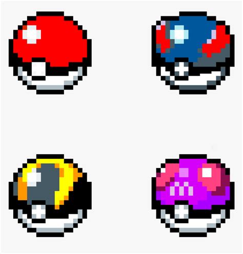 Pokeballs In Catching Rate Order Gen Pixel Art Pokemon Pokeball Hd