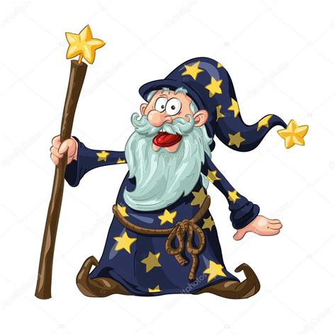 Funny Wizard With Magic Wand Stock Vector Image By Tanitue 86966928