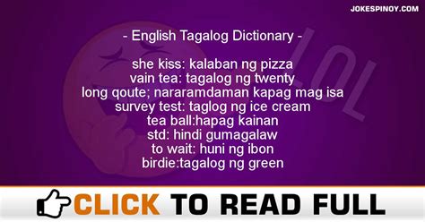 english tagalog dictionary - Pinoy Jokes