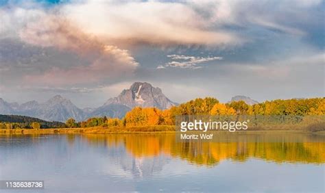 Mount Moran Reflected In Snake River Morning Mood At Oxbow Bend Autumn