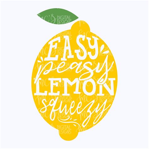 Digital Download Easy Peasy Lemon Squeezy Summer Svg Summer Design