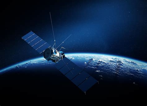 Communications Satellite Orbiting Earth Digital Art By Johan Swanepoel