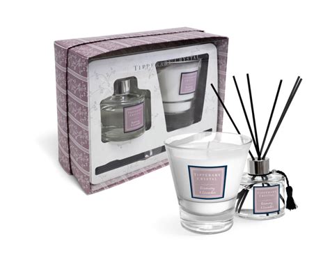 Tipperary Crystal Rosemary Lavender Candle Diffuser Set McGoey