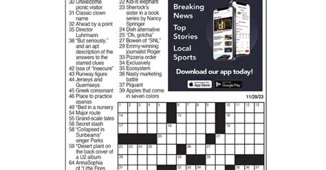 LA Times Crossword: Nov. 29, 2023 | Crosswords | yakimaherald.com