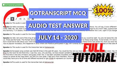 Mastering The Gotranscript Test Answers Revealed Today